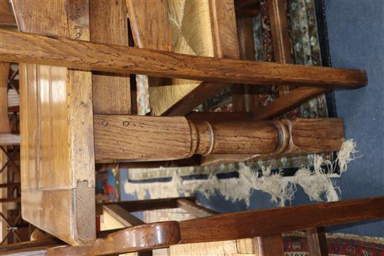 A 17th century style oak refectory style dining table 92 x 244cm